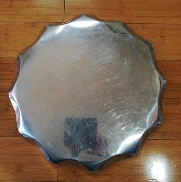 Vintage Aluminum Serving Tray Dish Platter - Picture 10 of 11